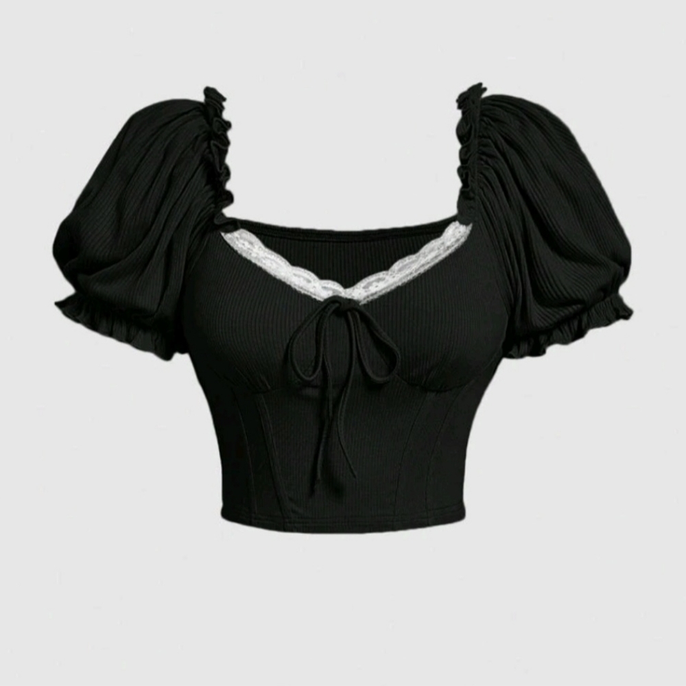 Lace black top